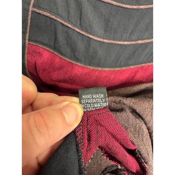 Dragonfly Medium Blouse Black Red Colorblock Tunic 3/4 Sleeve Cotton - Picture 6 of 8